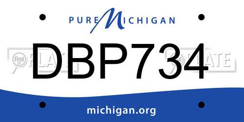 DBP734 Michigan License Plate