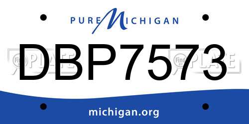 DBP7573 Michigan License Plate