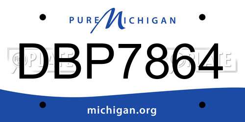 DBP7864 Michigan License Plate