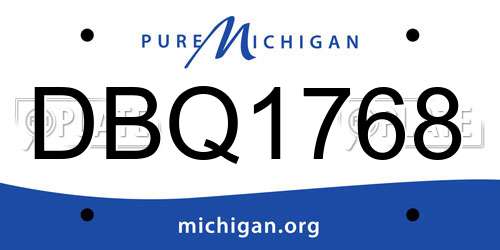 DBQ1768 Michigan License Plate