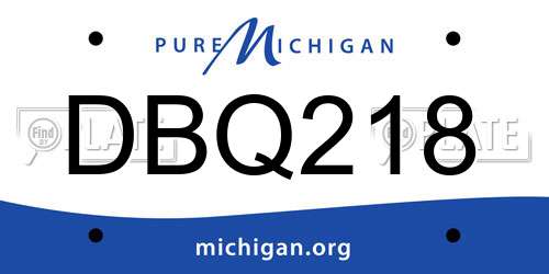 DBQ218 Michigan License Plate
