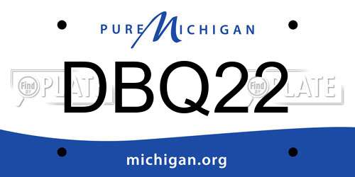 DBQ22 Michigan License Plate