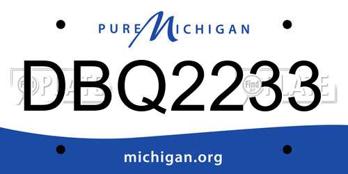 DBQ2233 Michigan License Plate