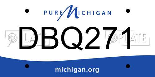 DBQ271 Michigan License Plate