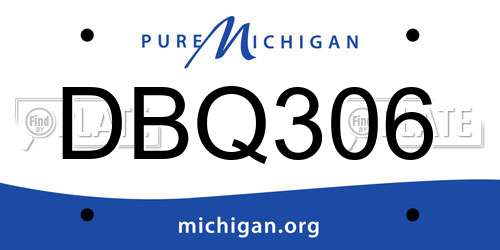 DBQ306 Michigan License Plate