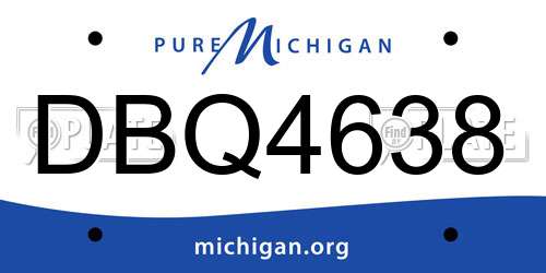 DBQ4638 Michigan License Plate