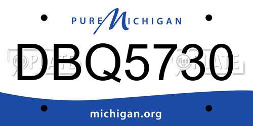 DBQ5730 Michigan License Plate