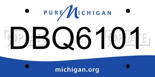DBQ6101 Michigan License Plate
