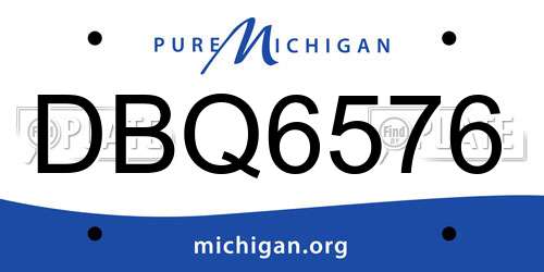 DBQ6576 Michigan License Plate