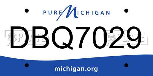 DBQ7029 Michigan License Plate