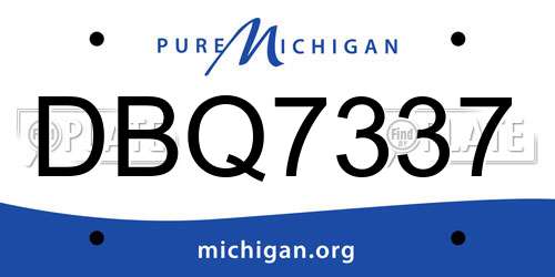 DBQ7337 Michigan License Plate