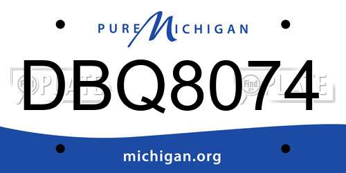 DBQ8074 Michigan License Plate