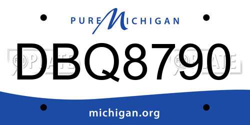 DBQ8790 Michigan License Plate