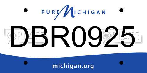 DBR0925 Michigan License Plate