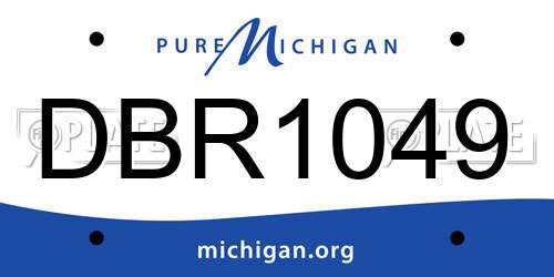 DBR1049 Michigan License Plate