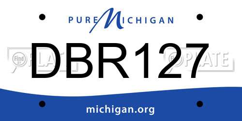 DBR127 Michigan License Plate