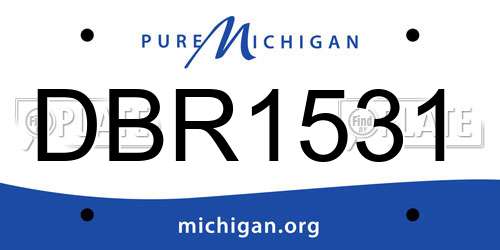 DBR1531 Michigan License Plate