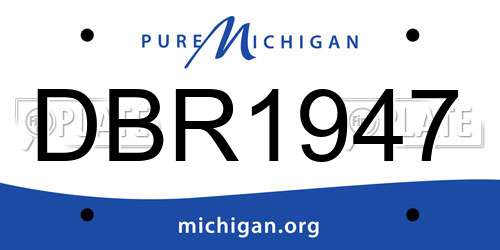 DBR1947 Michigan License Plate