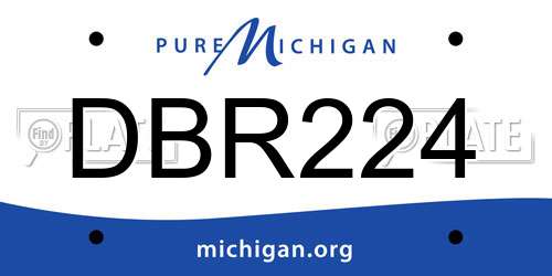 DBR224 Michigan License Plate