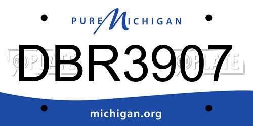 DBR3907 Michigan License Plate