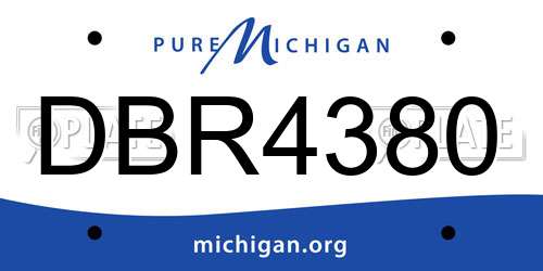 DBR4380 Michigan License Plate