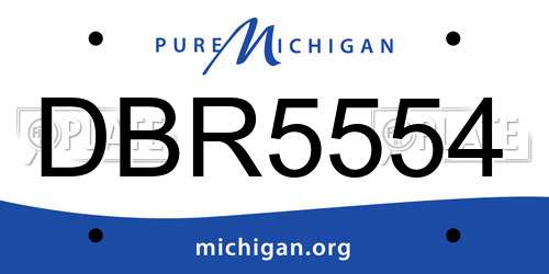 DBR5554 Michigan License Plate