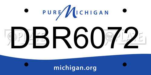 DBR6072 Michigan License Plate