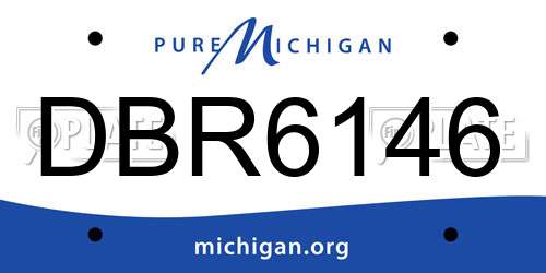 DBR6146 Michigan License Plate