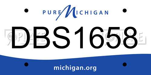 DBS1658 Michigan License Plate