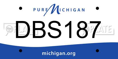 DBS187 Michigan License Plate
