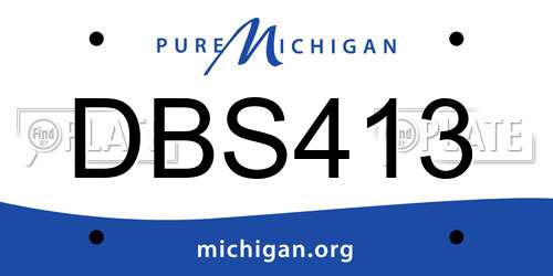 DBS413 Michigan License Plate