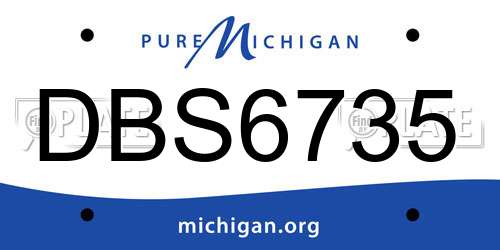 DBS6735 Michigan License Plate