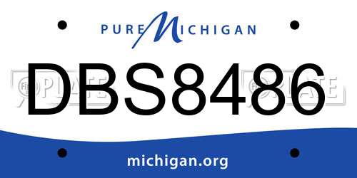 DBS8486 Michigan License Plate