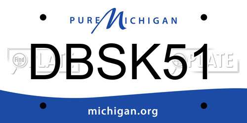 DBSK51 Michigan License Plate