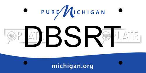 DBSRT Michigan License Plate