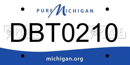 DBT0210 Michigan License Plate