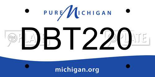 DBT220 Michigan License Plate