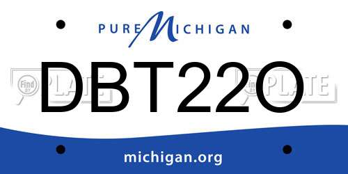DBT22O Michigan License Plate