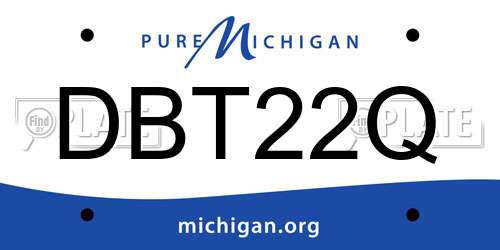DBT22Q Michigan License Plate