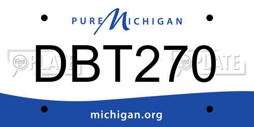 DBT270 Michigan License Plate