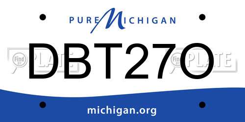 DBT27O Michigan License Plate