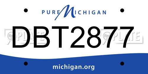 DBT2877 Michigan License Plate