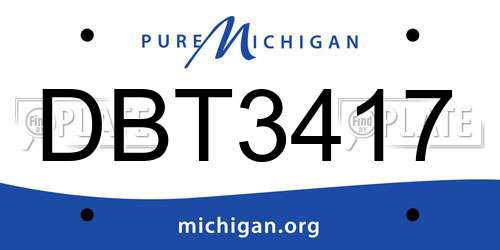 DBT3417 Michigan License Plate