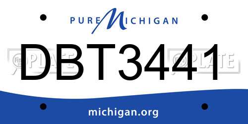 DBT3441 Michigan License Plate