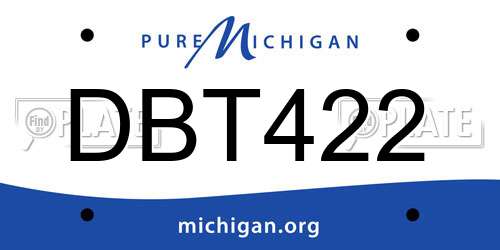 DBT422 Michigan License Plate