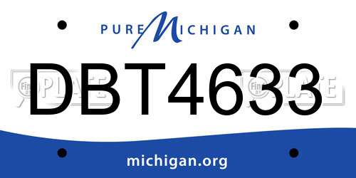 DBT4633 Michigan License Plate