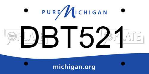 DBT521 Michigan License Plate