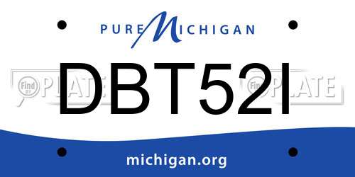 DBT52I Michigan License Plate
