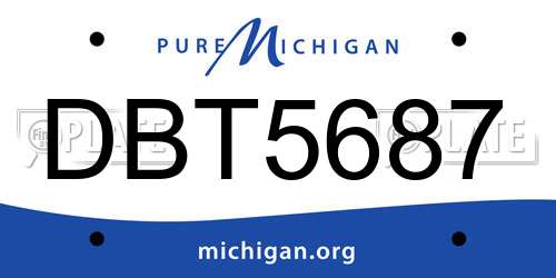 DBT5687 Michigan License Plate