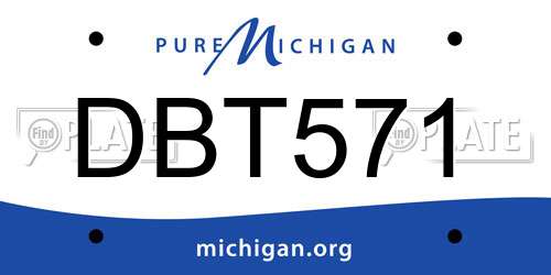 DBT571 Michigan License Plate
